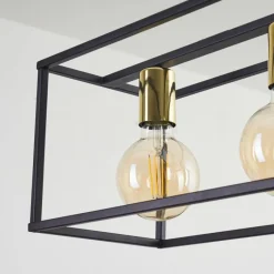 Lampes Vintages & Rétros-hofstein Suspension Flambeau Noir, 4 lumières