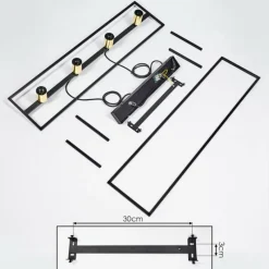 Lampes Vintages & Rétros-hofstein Suspension Flambeau Noir, 4 lumières