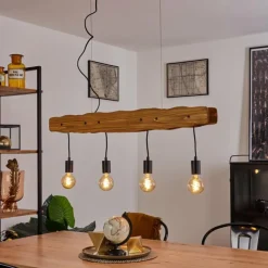 Lampes Vintages & Rétros-hofstein Suspension Flande Noir, 4 lumières