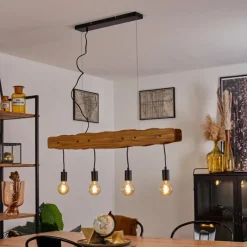 Lampes Vintages & Rétros-hofstein Suspension Flande Noir, 4 lumières