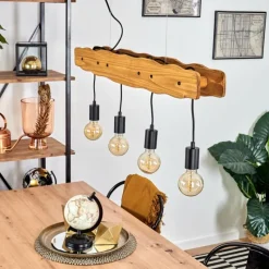 Lampes Vintages & Rétros-hofstein Suspension Flande Noir, 4 lumières