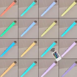 hofstein Suspension Flaut LED Chrome, 1 lumière, Télécommandes, Changeur de couleurs* Suspensions