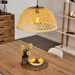 Style Boho-Chic-hofstein Suspension Florerrcia Noir, 1 lumière