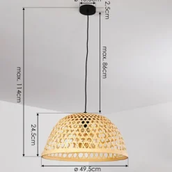 Style Boho-Chic-hofstein Suspension Florerrcia Noir, 1 lumière