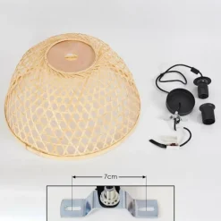 Style Boho-Chic-hofstein Suspension Florerrcia Noir, 1 lumière