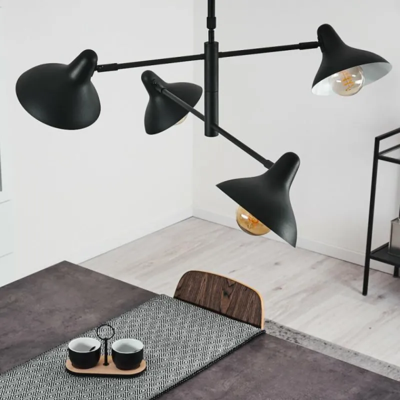 hofstein Suspension Fort Noir, 4 lumières* Suspensions