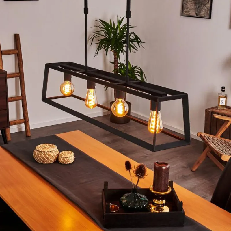 hofstein Suspension Foss Noir, 4 lumières