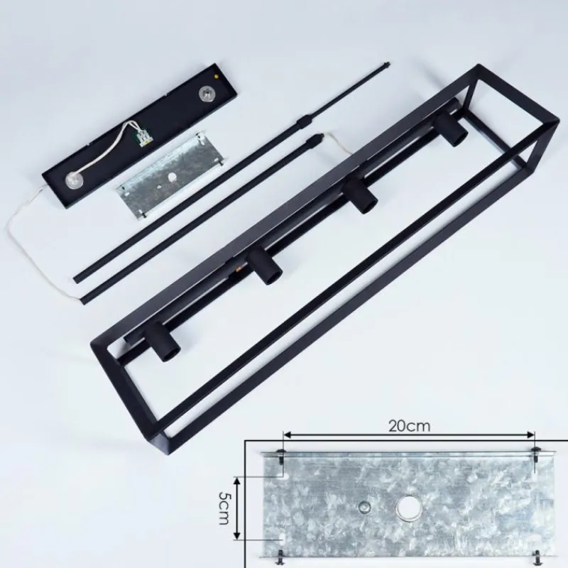 hofstein Suspension Foss Noir, 4 lumières