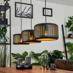 hofstein Suspension Fournie Noir, 3 lumières* Suspensions