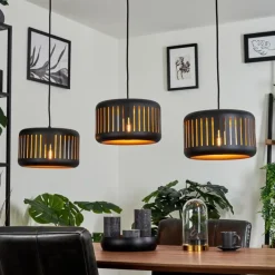 hofstein Suspension Fournie Noir, 3 lumières* Suspensions