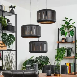 hofstein Suspension Fournie Noir, 3 lumières* Suspensions