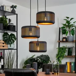 hofstein Suspension Fournie Noir, 3 lumières* Suspensions