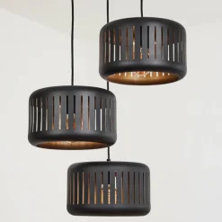 hofstein Suspension Fournie Noir, 3 lumières* Suspensions