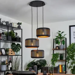 hofstein Suspension Fournie Noir, 3 lumières* Suspensions