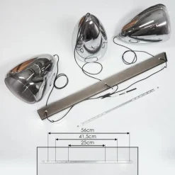 Suspension Verre Fumé-hofstein Suspension Francisco Argent Oxydé, 3 lumières