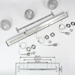 Suspension Verre Fumé-hofstein Suspension Freeport Nickel mat, 3 lumières