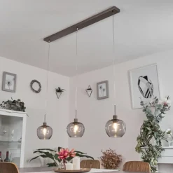 Suspension Verre Fumé-hofstein Suspension Freeport Nickel mat, 3 lumières