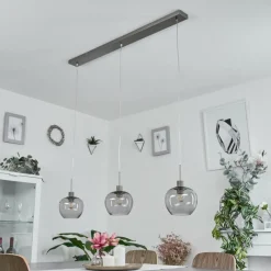 Suspension Verre Fumé-hofstein Suspension Freeport Nickel mat, 3 lumières