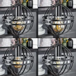 Lampes Industrielles-hofstein Suspension Freguesia Noir, 4 lumières