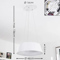 hofstein Suspension Fremont LED Blanc, 1 lumière, Télécommandes* Suspensions