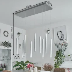 hofstein Suspension Freshwater LED Aluminium, 10 lumières