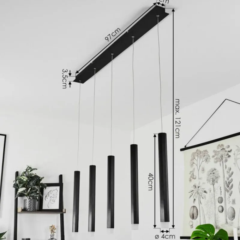 hofstein Suspension Freshwater LED Noir, 5 lumières