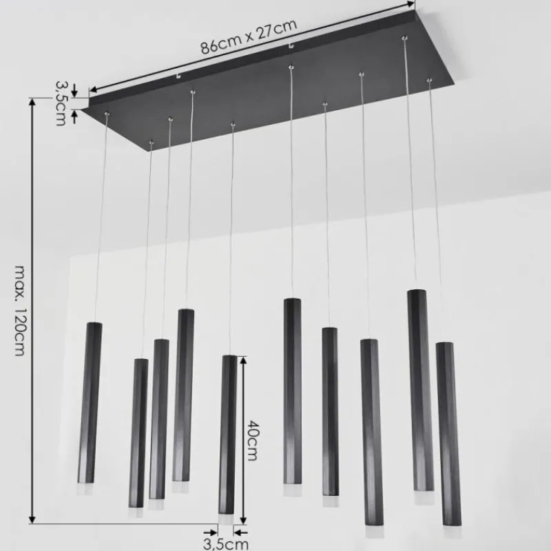 hofstein Suspension Freshwater LED Noir, 10 lumières
