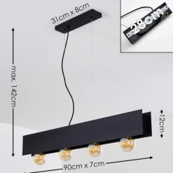 hofstein Suspension Fria Noir, 4 lumières