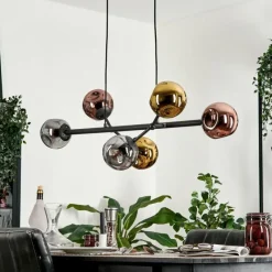 hofstein Suspension Fuensalida Noir, 6 lumières