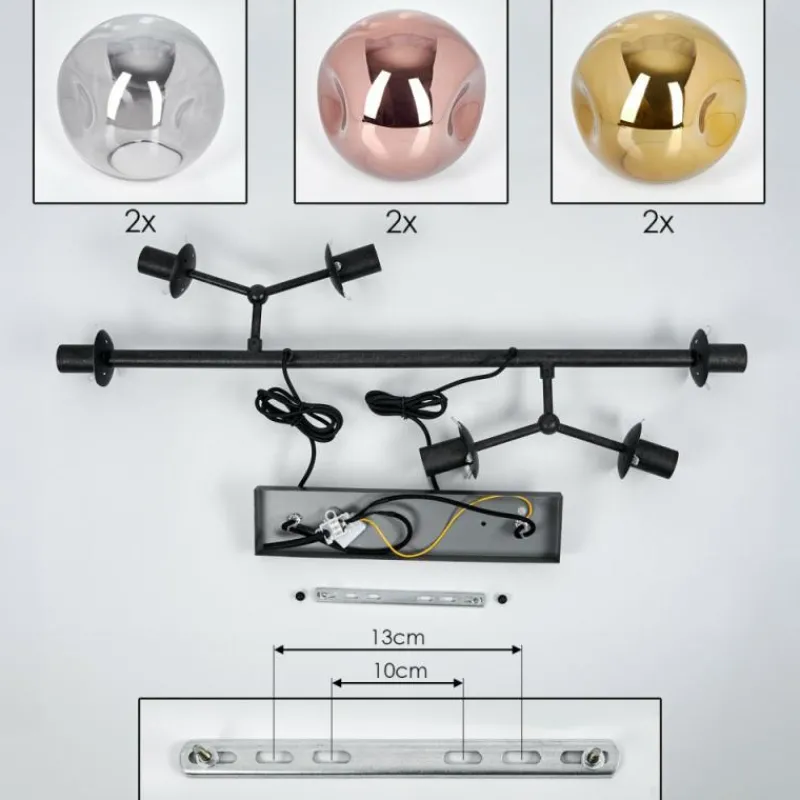 hofstein Suspension Fuensalida Noir, 6 lumières