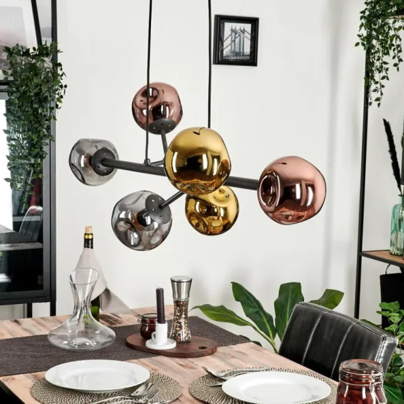 hofstein Suspension Fuensalida Noir, 6 lumières