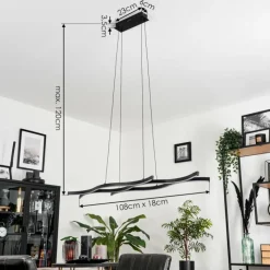 hofstein Suspension Fuliola LED Noir, 1 lumière