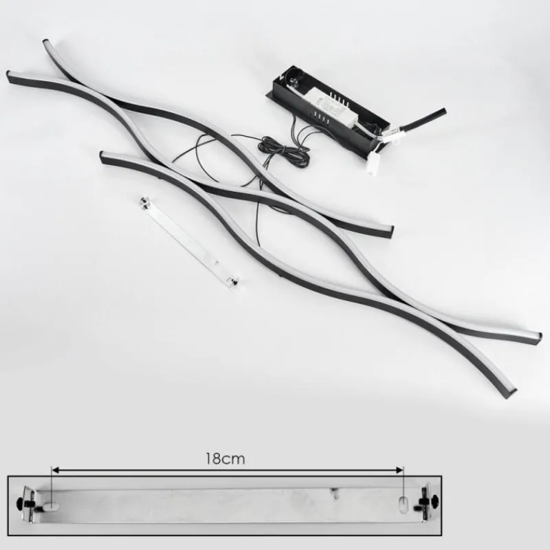 hofstein Suspension Fuliola LED Noir, 1 lumière