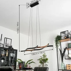 hofstein Suspension Fuliola LED Noir, 1 lumière