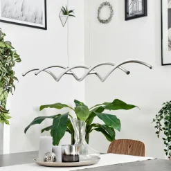 hofstein Suspension Galette LED Nickel mat, 1 lumière