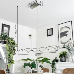 hofstein Suspension Galette LED Nickel mat, 1 lumière