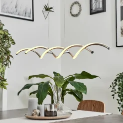 hofstein Suspension Galette LED Nickel mat, 1 lumière