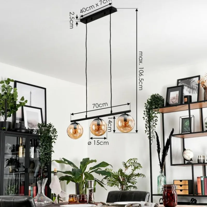 hofstein Suspension Gastor Ambre, 3 lumières