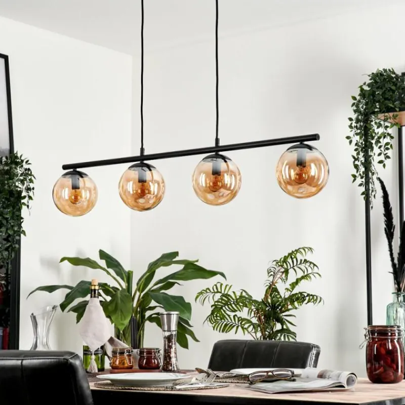 hofstein Suspension Gastor Ambre, 4 lumières