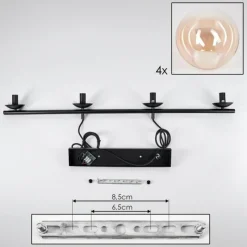 hofstein Suspension Gastor Ambre, Clair, 4 lumières