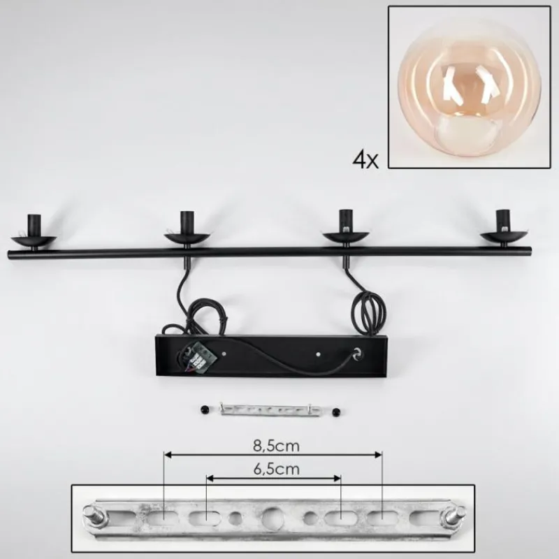 hofstein Suspension Gastor Ambre, Clair, 4 lumières