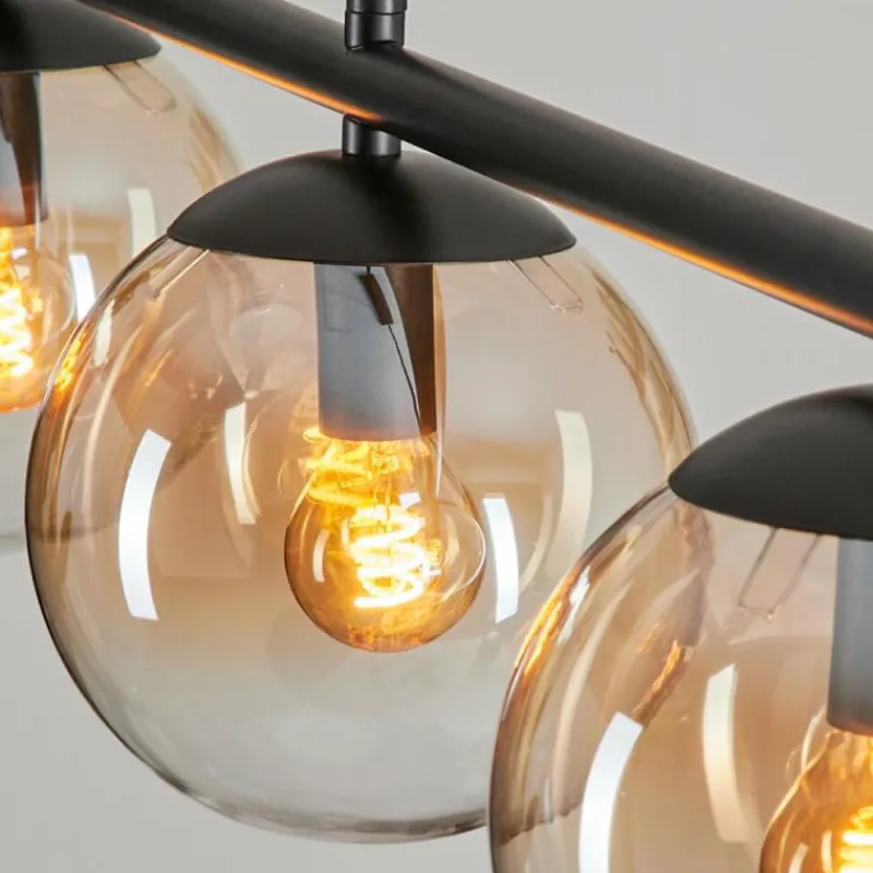 hofstein Suspension Gastor Ambre, Clair, 4 lumières