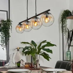 hofstein Suspension Gastor Ambre, Clair, 4 lumières