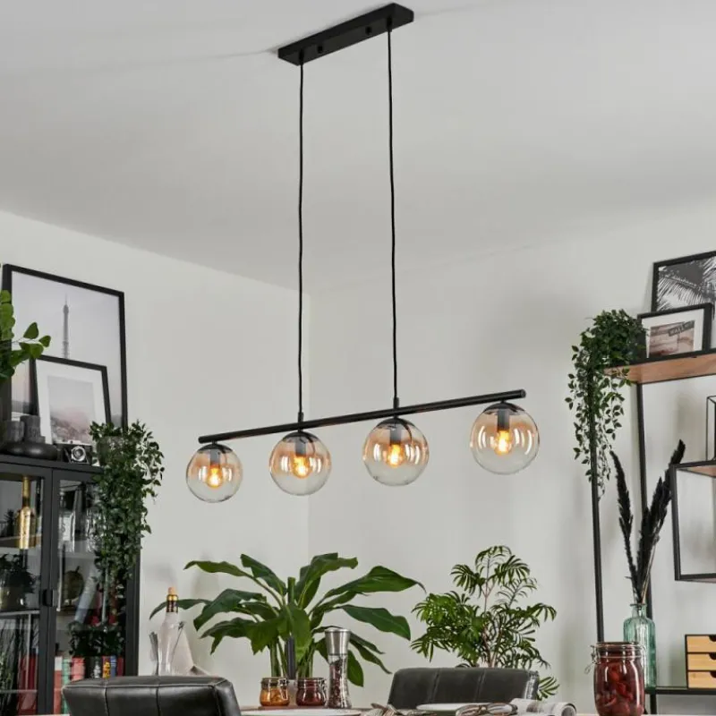 hofstein Suspension Gastor Ambre, Clair, 4 lumières