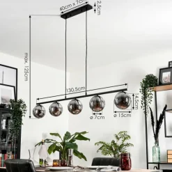 hofstein Suspension Gastor Fumé, 5 lumières