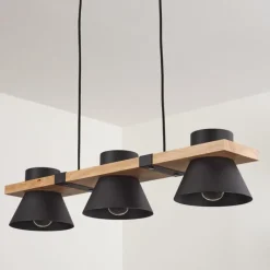 hofstein Suspension Gatangachi Noir, 3 lumières