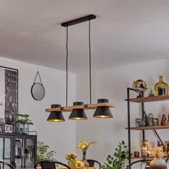 hofstein Suspension Gatangachi Noir, 3 lumières