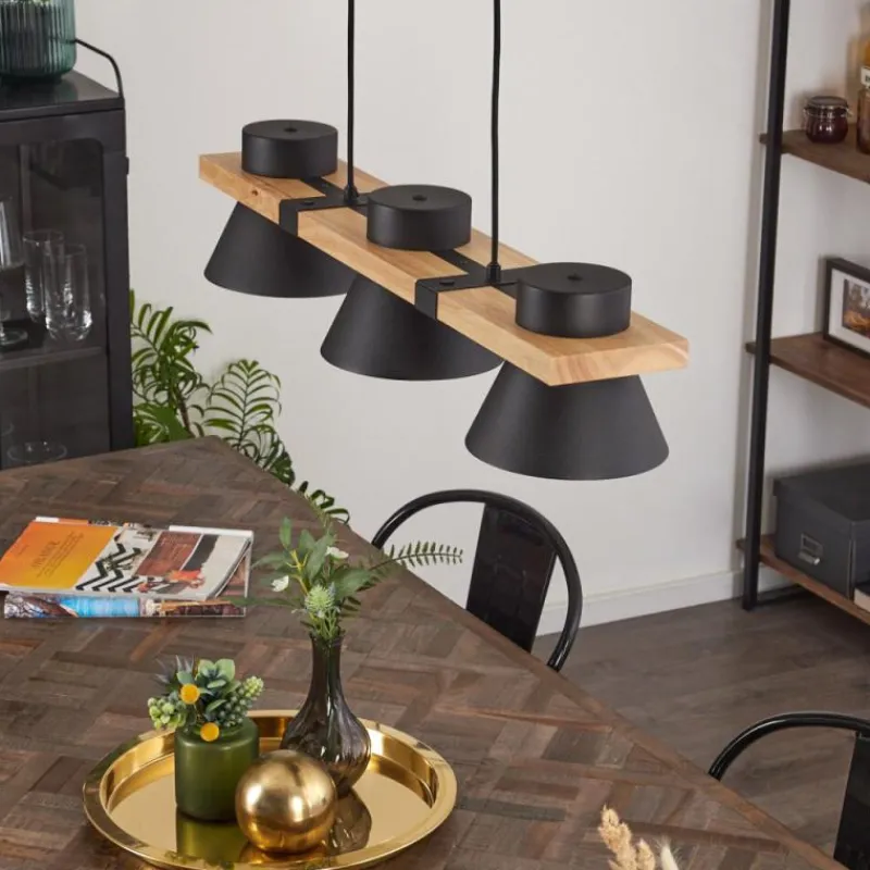 hofstein Suspension Gatangachi Noir, 3 lumières