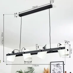 Lampes En Tissu-hofstein Suspension Gibraltar Noir, 4 lumières