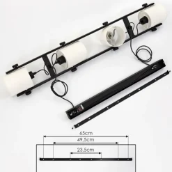 Lampes En Tissu-hofstein Suspension Gibraltar Noir, 4 lumières